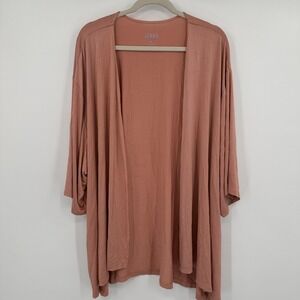 LOGO Layers Cardigan Womens XL Dusty Rose‎ Open Front Kimono Draped Lightweight